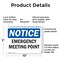 Signmission Emergency Meeting Point, 10 in W x Rectangle, Plastic OS-2PACK-NS-P-710-L-11860 - alternate 5